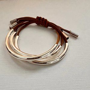 Silver Leather Bracelet